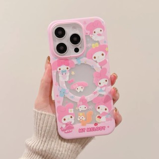 Ốp bảo vệ họa tiết giai điệu màu hồng dễ thương phong cách Hàn Quốc thích hợp cho iPhone15pro 15promax 14 14promax 14pro 13 pro max 16 plus 12 pro 11promax ốp lưng điện thoại di động