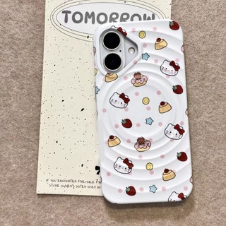 Ốp bảo vệ họa tiết bánh kt mèo hoạt hình dễ thương phù hợp cho iPhone15pro 15promax 14 14promax 14pro 13 pro max 16 plus 12 pro 11promax wave điện thoại di động