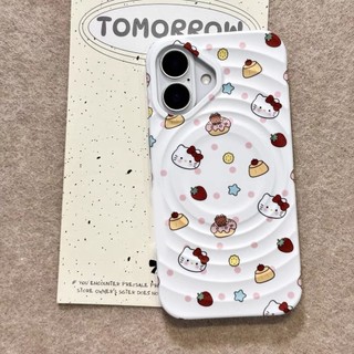 Ốp bảo vệ họa tiết bánh kt mèo hoạt hình dễ thương phù hợp cho iPhone15pro 15promax 14 14promax 14pro 13 pro max 16 plus 12 pro 11promax wave điện thoại di động