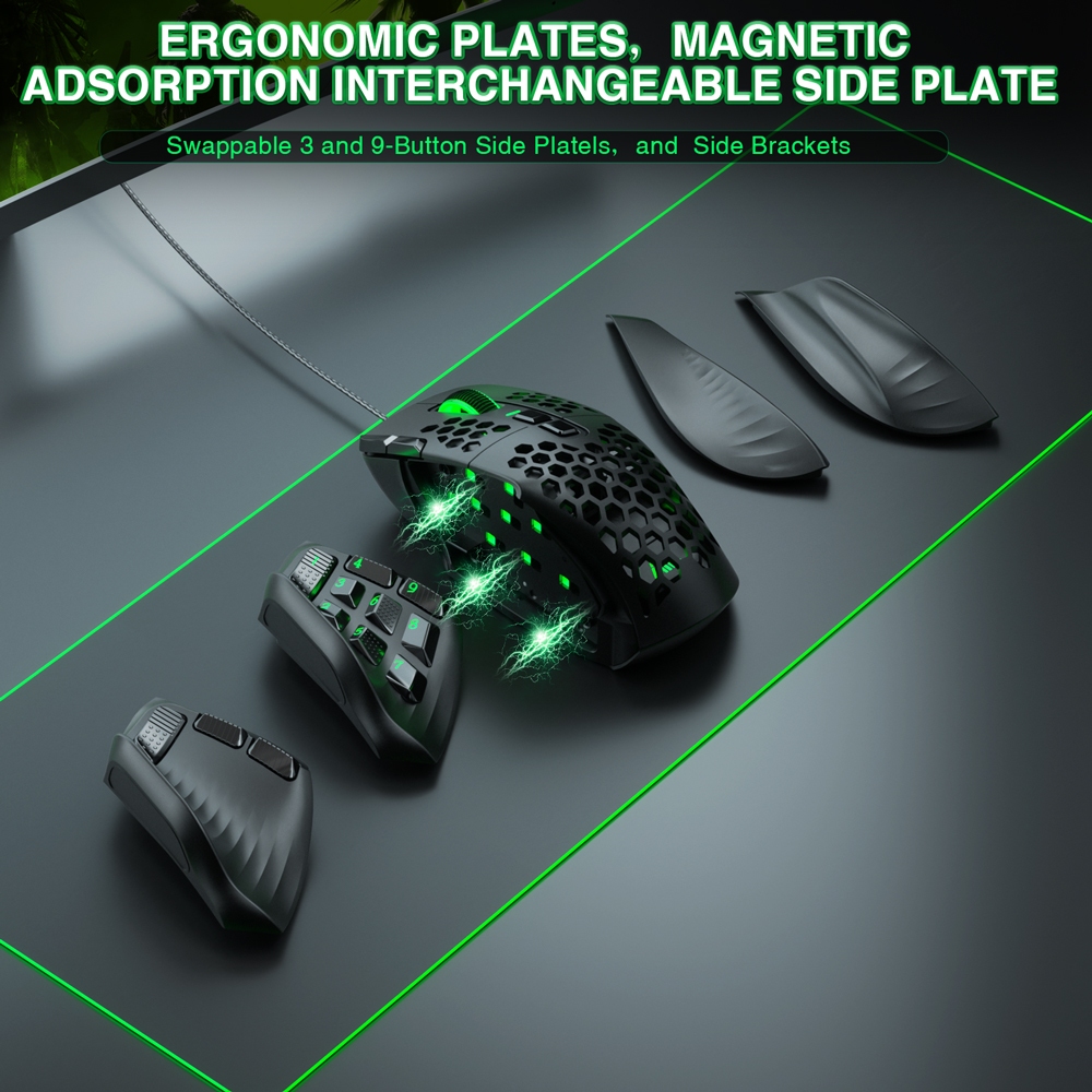Solaka SM809 MMO Chuột Chơi Game USB Có Dây Thiết Kế Nhẹ 85g Phím Bên Tùy Chỉnh DIY Thay Thế Vỏ Bên | BigBuy360 - bigbuy360.vn