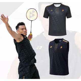 Áo sơ mi cầu lông Yonex, áo sơ mi Lin Dan, bộ đồ thi đấu khô nhanh rộng rãi và thoải mái dành cho nam, áo vest không tay và bộ đồ cầu lông ngắn tay