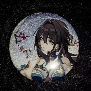 75mm Trò Chơi Honkai Ngôi Sao Đường Sắt Lấp Lánh Thiên Nga Đen Kfaka Ruan Mei Huy Hiệu Nút Cài Áo Chân Cosplay Bộ Sưu Tập Đồ Chơi Túi Trang Trí Quà Tặng