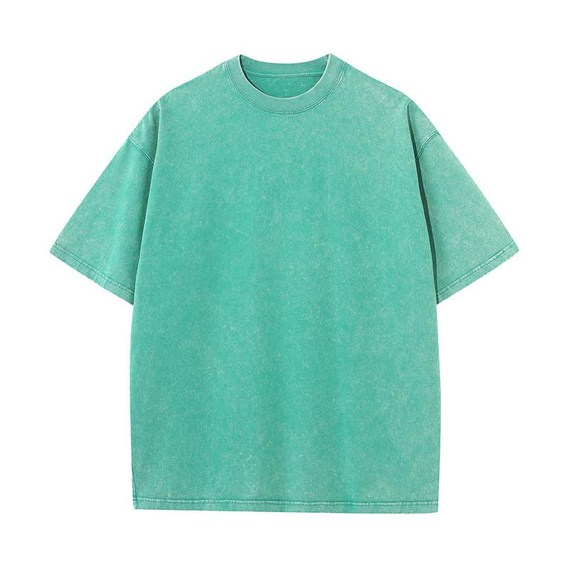 Nam Nữ Mùa Hè Vintage Quần Áo Giặt Tee Rời Cổ Tròn Cotton Quá Khổ Kích Thước Lớn Tay Ngắn Áo Sơ MiBasic Nam Cao Cấp