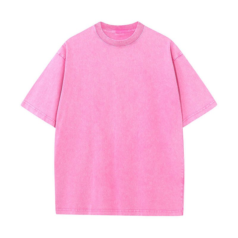 Nam Nữ Mùa Hè Vintage Quần Áo Giặt Tee Rời Cổ Tròn Cotton Quá Khổ Kích Thước Lớn Tay Ngắn Áo Sơ MiBasic Nam Cao Cấp