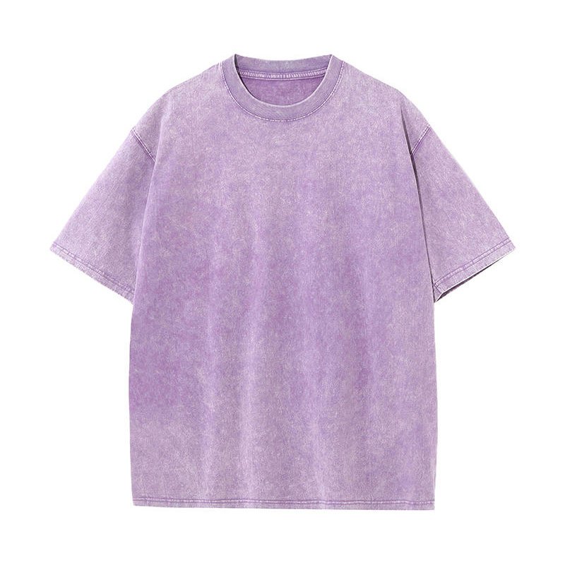 Nam Nữ Mùa Hè Vintage Quần Áo Giặt Tee Rời Cổ Tròn Cotton Quá Khổ Kích Thước Lớn Tay Ngắn Áo Sơ MiBasic Nam Cao Cấp