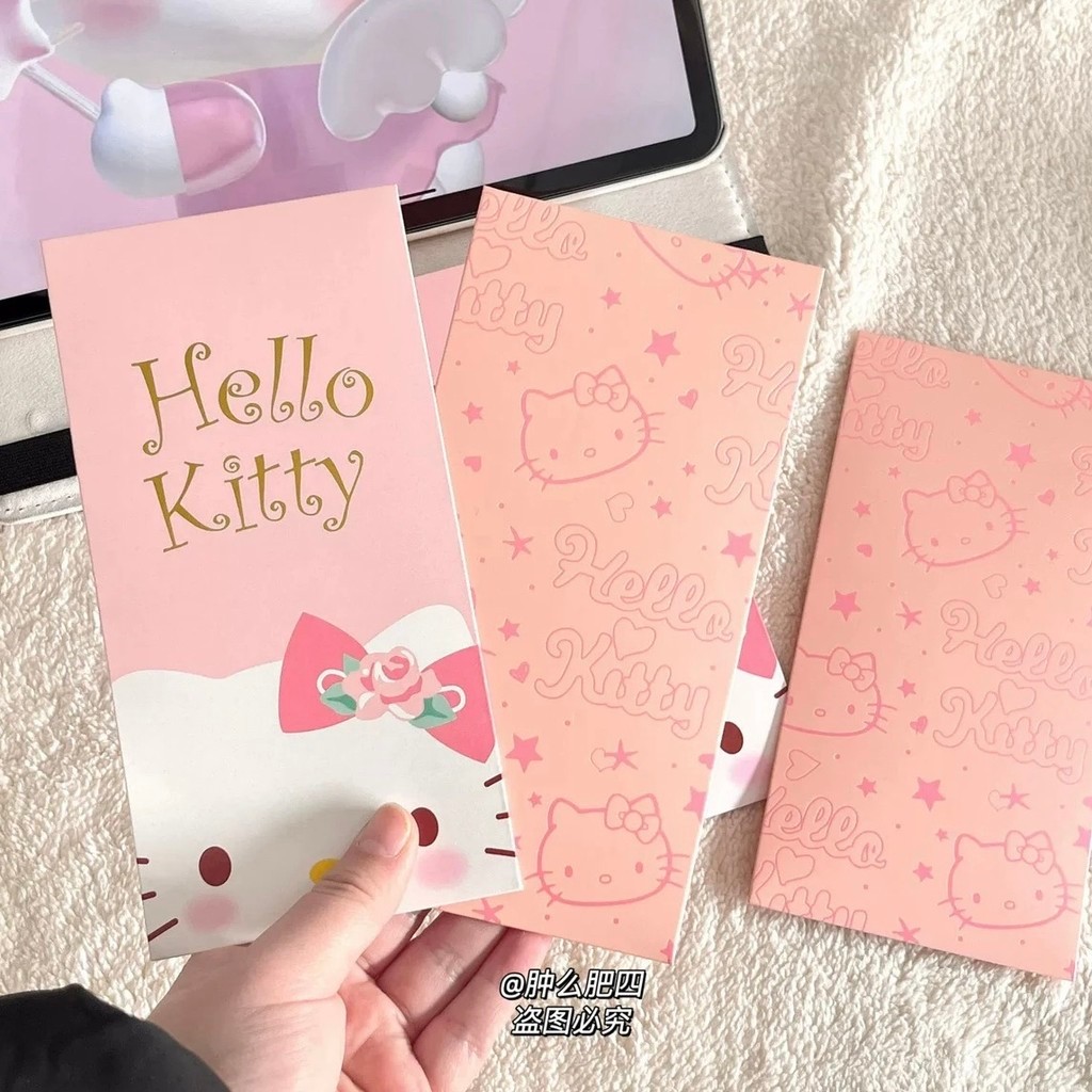 5 / 1 Hello Kitty Phong Bì Màu Đỏ Phước Lành Túi Tiền 2025 Mèo Năm Mới Túi Đựng Tiền