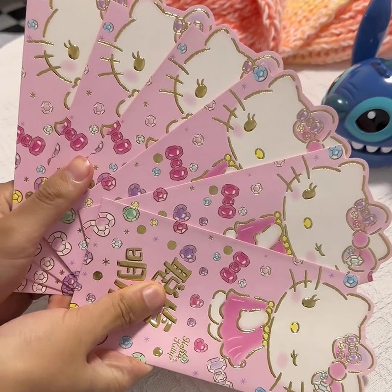 5 / 1 Hello Kitty Phong Bì Màu Đỏ Phước Lành Túi Tiền 2025 Mèo Năm Mới Túi Đựng Tiền