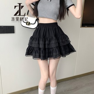 ZHELIHANGFEI Chân Váy Mini Màu Trơn Lưng Cao Phối Ren Gợi Cảm Thời Trang Nữ Tính
