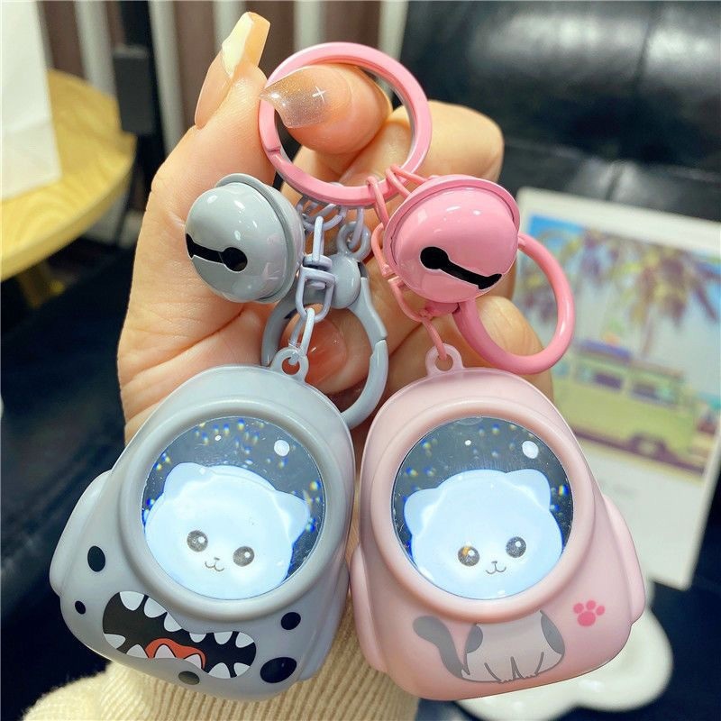 Sáng tạo Capybara Đèn ngủ Móc khóa hoạt hình Gấu nhẹ Nước Lily Móc khóa