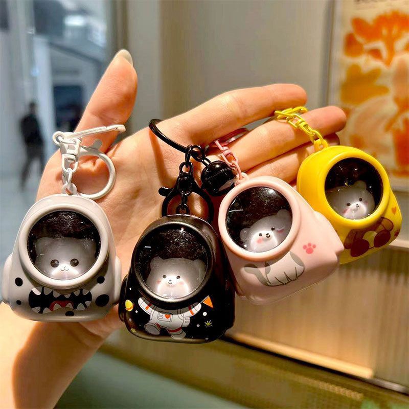Sáng tạo Capybara Đèn ngủ Móc khóa hoạt hình Gấu nhẹ Nước Lily Móc khóa