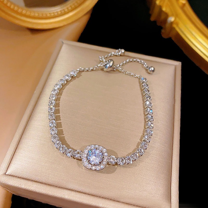 Vòng tay zircon sang trọng dành cho nữ đầy kim cương trang sức tay siêu lấp lánh
