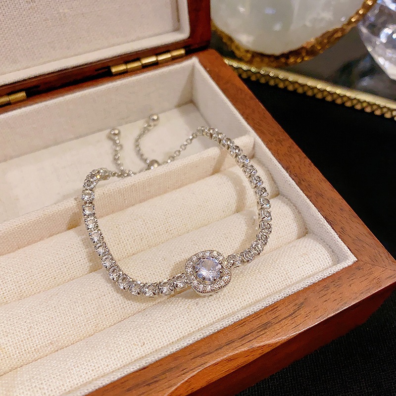 Vòng tay zircon sang trọng dành cho nữ đầy kim cương trang sức tay siêu lấp lánh