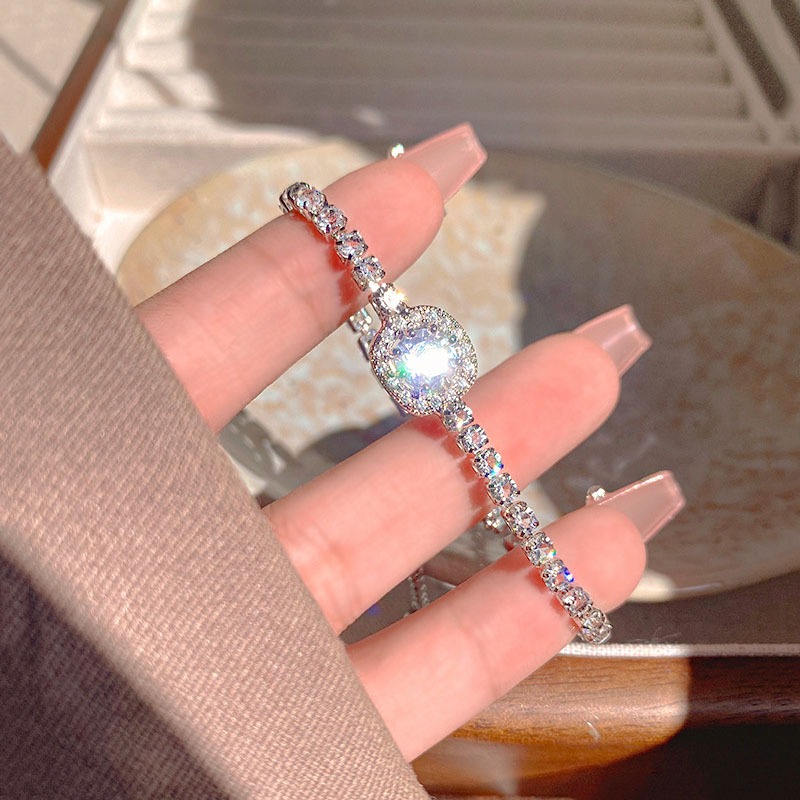 Vòng tay zircon sang trọng dành cho nữ đầy kim cương trang sức tay siêu lấp lánh