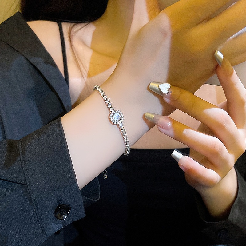 Vòng tay zircon sang trọng dành cho nữ đầy kim cương trang sức tay siêu lấp lánh