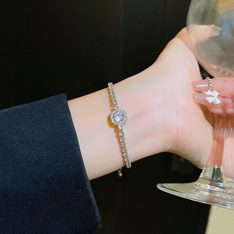 Vòng tay zircon sang trọng dành cho nữ đầy kim cương trang sức tay siêu lấp lánh