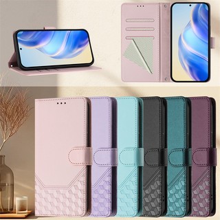 Dành Cho Honor X5B Plus X6A X6B X6C X6S X7A X7B X7C X8A X8B X9A X9B X9C 4G 5G Ốp Lưng Lật Da PU Nổi Khe Cắm Thẻ Bao Da
