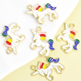 10 Chiếc Quyến Rũ Men Đầy Màu Sắc Sống Động - HAPPY / Kỳ Lân / Star-Rainbow / Hình Lá Tím, Vòng Cổ Vui Nhộn Vòng Tay Bông Tai Dây Xích Điện Thoại Túi Phụ Kiện DIY Dopamine Nhỏ Giọt Dầu Hợp Kim Mặt Dây Chuyền