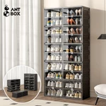 Tủ Đựng Giày Màu Đen ANTBOX 4-10 Có Bánh Xe, Hộp Đựng Giày Trưng Bày, Dễ Dàng Lắp Đặt, Giá Để Giày Gia Đình Có Thể Gập Lại, Có Nắp, Dung Tích Lớn, Lắp Đặt Miễn Phí, Hộp Đựng Giày Chắc Chắn — ảnh 2