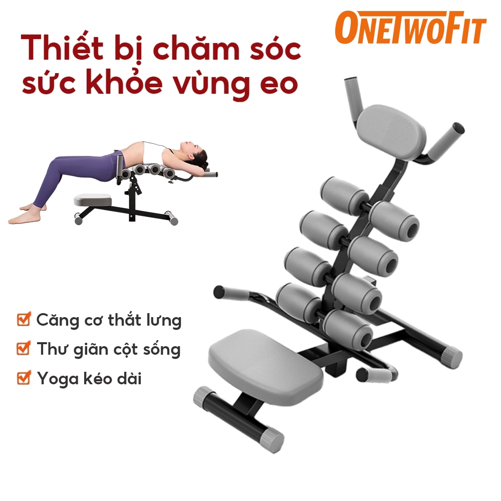 Onetwofit Yoga Chỉnh Đĩa Tập Thể Dục Đai Thiết Bị Giải Nén Cột Sống Cáng Hộ Gia Đình Mở Lưng