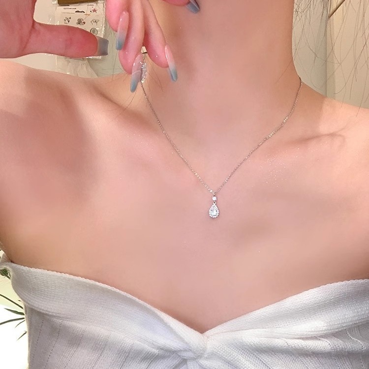 Vòng cổ hình giọt nước zircon đơn giản sang trọng dành cho nữ Vòng cổ choker nổi tiếng