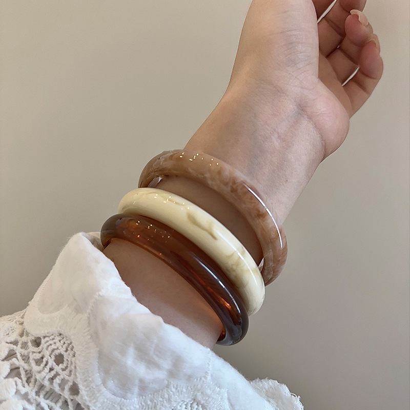 [Jewbeauty] Vòng tay tròn đơn giản Faint mùa thu đông retro cá tính thiết kế thời trang vòng tay thích hợp trang sức tay khí chất cao cấp