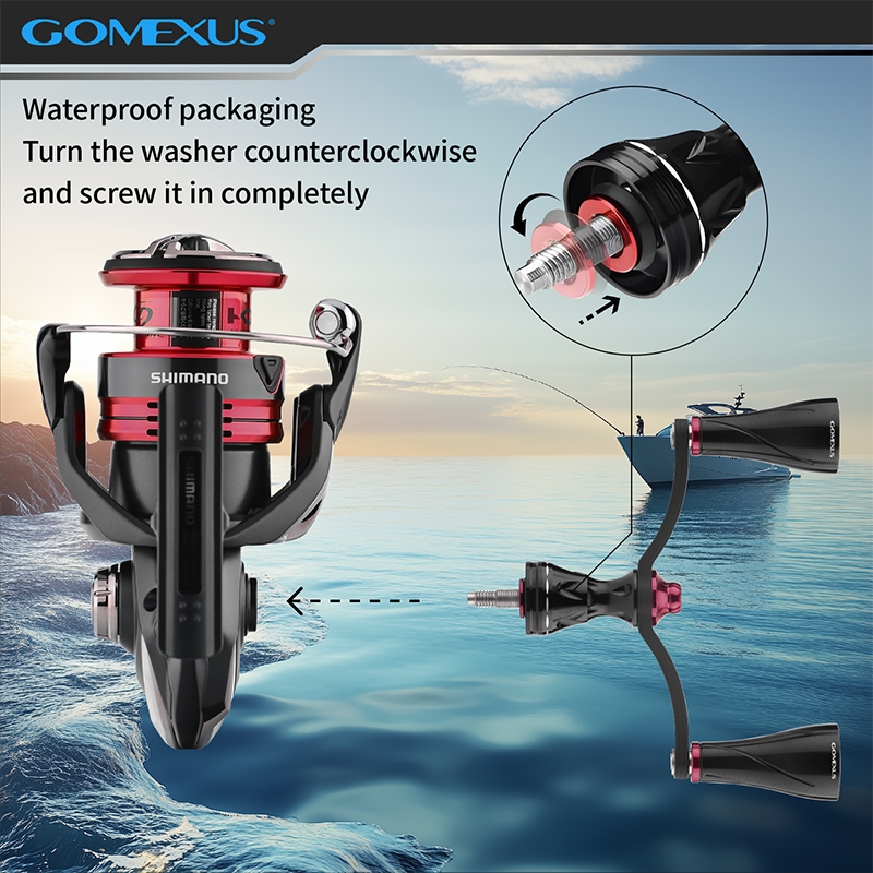 Ảnh Gomexus tay quay máy câu cá CDH  chất liệu sợi carbon kép cho máy câu cá Shimano Vanford DAIWA Emeraldas AJING tay quay máy đứng 82/98mm  giảm jitter 2