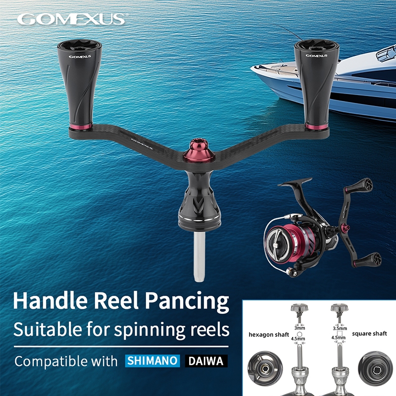 Ảnh GOMEXUS tay quay máy câu cá Máy Câu Cá Tay Cầm Bằng Carbon 82/98mm Shimano Daiwa Abu Okuma LCDH tay quay máy đứng 1