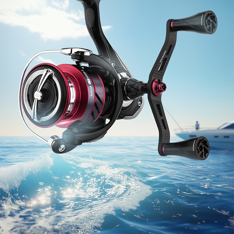 Ảnh GOMEXUS tay quay máy câu cá Máy Câu Cá Tay Cầm Bằng Carbon 82/98mm Shimano Daiwa Abu Okuma LCDH tay quay máy đứng 4