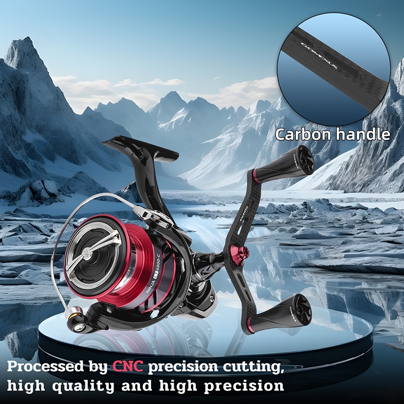 Ảnh GOMEXUS tay quay máy câu cá Máy Câu Cá Tay Cầm Bằng Carbon 82/98mm Shimano Daiwa Abu Okuma LCDH tay quay máy đứng 3
