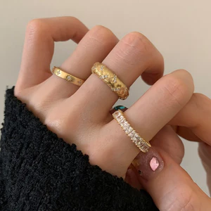 Nhẫn mở zircon vuông cổ điển thời trung cổ dành cho nữ mạng lưới thích hợp vòng gió đỏ Instagram niche trang sức tay cao cấp