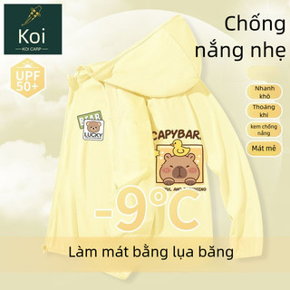 Áo chống nắng hè cho bé gái hình Capybara - Áo khoác mỏng vải lụa mát, nhanh khô thoáng khí