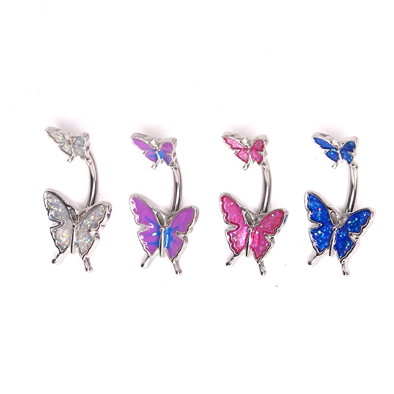 Khuyên rốn họa tiết nơ đính đá zircon thời trang dành cho nữ