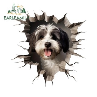 EARLFAMILY 13cm Dễ Thương Chó Xé Xe Miếng Dán Vali Ván Lướt Sóng Kính Chắn Gió Mũ Bảo Hiểm Vinyl Chống Thấm Nước Decal Chống Trầy Xước Nhãn Xe Sáng Tạo