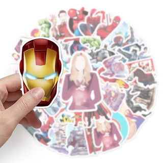 Bộ 50 Siêu Nhân Người Sắt Marvel Miếng Dán Điện Thoại Laptop Chai Mũ Bảo Hiểm PVC Chống Thấm Nước Miếng Dán DIY