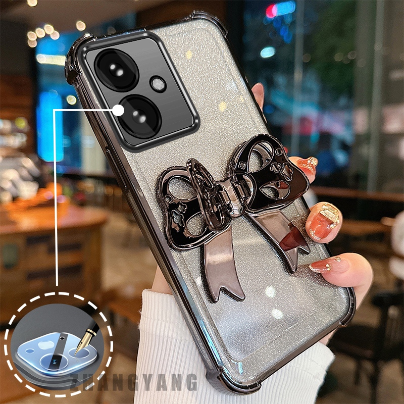 Ốp Lưng Cho OPPO reno 11F 5G Flash Mạ Điện Bốn Góc Chống Rơi Vỏ Điện Thoại Với Thẩm Mỹ Dễ Thương Giá Đỡ Bướm TPU Mềm