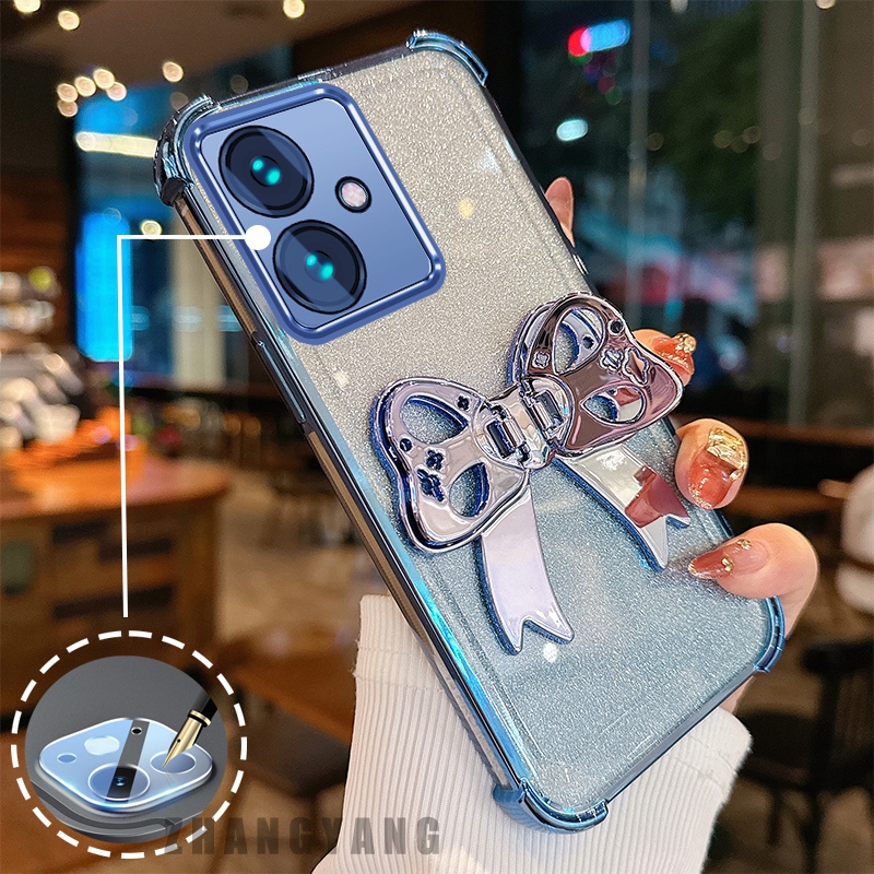Ốp Lưng Cho OPPO reno 11F 5G Flash Mạ Điện Bốn Góc Chống Rơi Vỏ Điện Thoại Với Thẩm Mỹ Dễ Thương Giá Đỡ Bướm TPU Mềm
