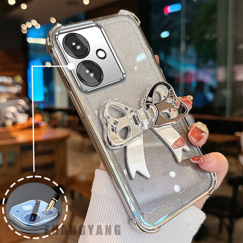 Ốp Lưng Cho OPPO reno 11F 5G Flash Mạ Điện Bốn Góc Chống Rơi Vỏ Điện Thoại Với Thẩm Mỹ Dễ Thương Giá Đỡ Bướm TPU Mềm