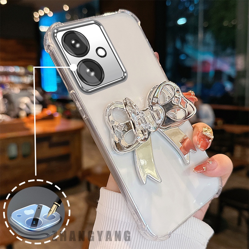 Ốp Lưng Cho OPPO reno 11F 5G Flash Mạ Điện Bốn Góc Chống Rơi Vỏ Điện Thoại Với Thẩm Mỹ Dễ Thương Giá Đỡ Bướm TPU Mềm