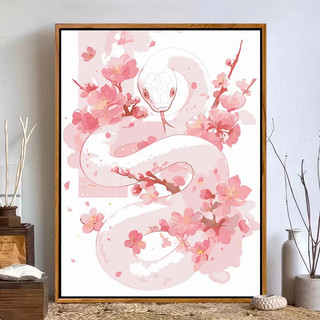MOZI✨40 * 50cm / 30 * 40cm tranh tô màu theo số tranh số hóa tranh sơn dầu số hoá Phong Cách Trung Hoa Năm Rắn Cuộn Dây Phong Cách Mới Tự Làm Tranh Sơn Dầu Kỹ Thuật Số Vẽ Tay Làm Đầy Màu Tranh Giảm Sự Chán Bức Tranh Trang Trí Acrylic Thủ Công