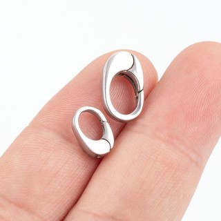 Thép không gỉ Hình Bầu Dục Khóa Lò Xo Trang Sức Tự Làm Phụ Kiện Đánh Bóng Khóa Vòng Cổ