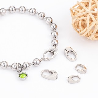 Thép không gỉ Hình Bầu Dục Khóa Lò Xo Trang Sức Tự Làm Phụ Kiện Đánh Bóng Khóa Vòng Cổ