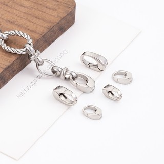 Thép không gỉ Hình Bầu Dục Khóa Lò Xo Trang Sức Tự Làm Phụ Kiện Đánh Bóng Khóa Vòng Cổ