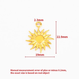 Mặt dây chuyền hướng dương bằng thép không gỉ Trang sức tự làm Phụ kiện vàng 18K Retro Charms Mặt dây chuyền mặt trời Mỹ Châu Âu