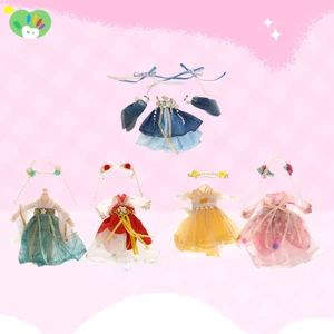 HL 16CM Búp bê phong cách Trung Quốc Hanfu Quần áo Đầm Búp bê Trang phục cổ xưa Áo choàng Búp bê Phụ kiện quần áo Đồ chơi trang điểm cho bé gái LMWU