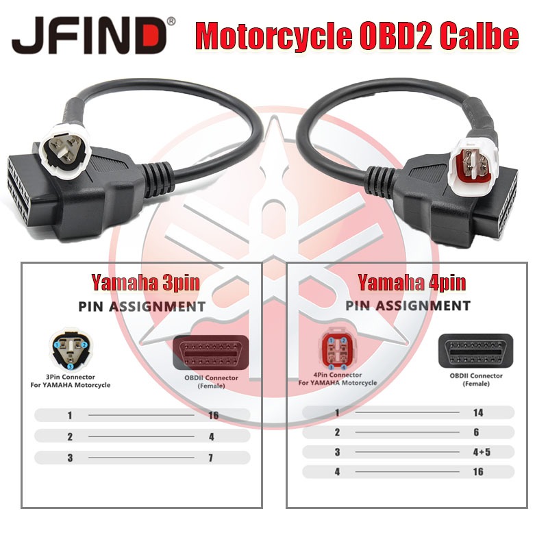 Cáp ChẩN ĐoáN LỗI ELM327 Yamaha 3PIN Sang 16PIN OBD2 OBD2 4Pin Sang 16PIN ELM 327 Yamaha 3 Pin 4 Pin Cho Xe MáY