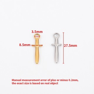 Mặt dây chuyền hình thanh kiếm bằng thép không gỉ Phụ kiện tự làm Vàng 18K Bùa Dagger