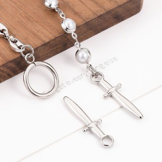 Mặt dây chuyền hình thanh kiếm bằng thép không gỉ Phụ kiện tự làm Vàng 18K Bùa Dagger