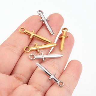 Mặt dây chuyền hình thanh kiếm bằng thép không gỉ Phụ kiện tự làm Vàng 18K Bùa Dagger