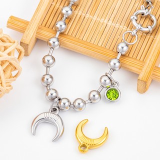 Thép không gỉ Sừng Mặt Dây Chuyền Trang Sức Tự Làm Phụ Kiện Mặt Trăng Mặt Dây Chuyền Retro Choker Quyến Rũ