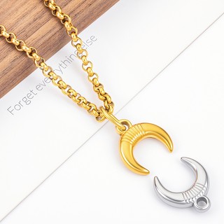 Thép không gỉ Sừng Mặt Dây Chuyền Trang Sức Tự Làm Phụ Kiện Mặt Trăng Mặt Dây Chuyền Retro Choker Quyến Rũ